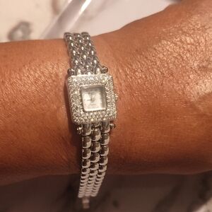 Elegant Silver Square Face Watch